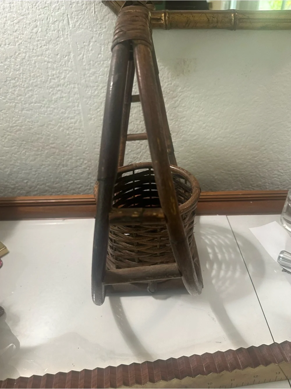 Rustic Brown Woven Bamboo Decorative Basket planter